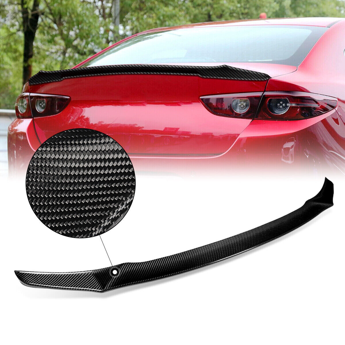 Mazda 3 Carbon Fiber Trunk Lip for 2019+ Mazda 3 Sedan