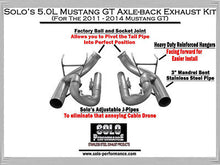 Load image into Gallery viewer, Solo Exhaust Ford Mustang GT 5.0L (11-14) Performance Axleback w/ Optional Tips - Polished Alternate Image
