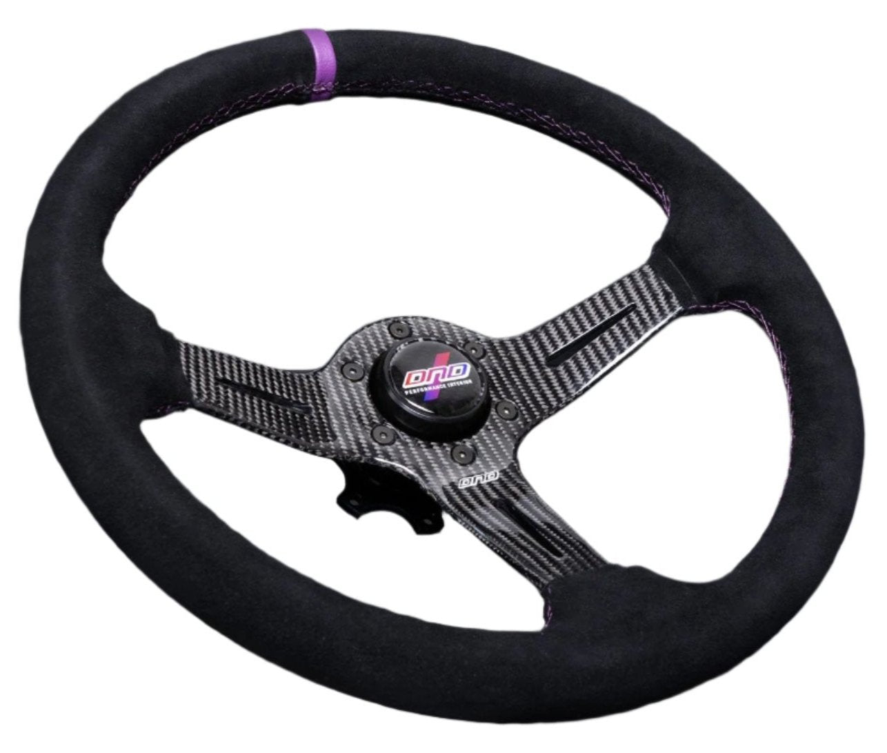 DND Carbon Fiber Suede Steering Wheel (60mm Deep, 350mm) 6 Bolt