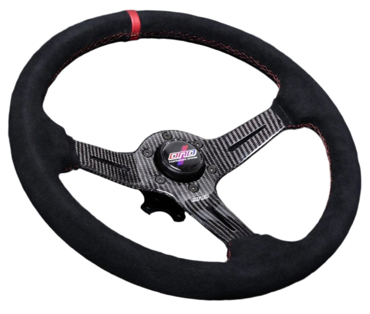 DND ステアリング 多分350〜360mm DND Carbon Fiber Suede Steering Wheel (60mm Deep, 350mm) 6 Bolt