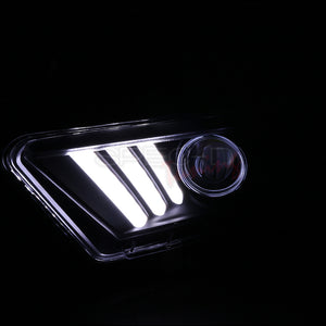 289.95 Spec-D Projector Headlights Ford Mustang (10-14) LED Sequential Signal - Black / Chrome / Smoke - Redline360