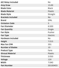 Load image into Gallery viewer, 84.34 SPAL Electric Fan (6.5&quot; - Pusher Style - Low Profile - 310 CFM) 30100403 - Redline360 Alternate Image