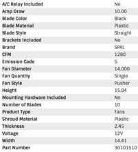 Load image into Gallery viewer, 103.11 SPAL Electric Radiator Fan (14&quot; - Pusher Style - Low Profile - 1280 CFM) 30101510 - Redline360 Alternate Image