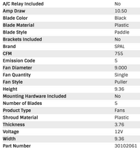 Load image into Gallery viewer, 160.24 SPAL Electric Fan (9&quot; - Puller Style - High Performance - 755 CFM) 30102061 - Redline360 Alternate Image