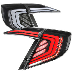 Smoke LED Tail Lights For Honda Civic Sedan 2016-2021 | Sequential Turn Signals | Black Housing