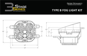 540.00 Diode Dynamics Stage Max Series Toyota Yaris (07-16) [3" SAE 38.5W LED Fog Light Kit] Yellow or White - Redline360