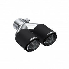 Load image into Gallery viewer, MBRP Exhaust Tip [T304 Stainless Steel / 2.5" ID / Dual 3.5" OD Out / 9.5" length, Single wall] T304 Stainless / Burnt End Tip / Carbon Fiber - Burnt Tip Alternate Image