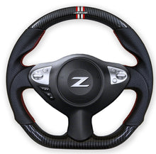 Load image into Gallery viewer, Buddy Club Steering Wheel Nissan 370Z (2009-2020) Red Stitch - Carbon Fiber Style - Default Title Alternate Image