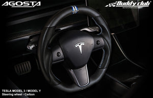 760.00 Buddy Club Steering Wheel Tesla Model 3 / Model Y (2018-2021) Dry Carbon Fiber - Redline360