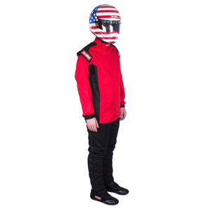 79.95 RaceQuip Chevron-1 Single Layer Racing Driver Fire Suit Jacket [SFI 3.2A/1] - Red / Blue - Redline360