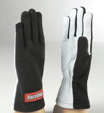 34.95 RaceQuip 350 Series Basic Race Gloves 1 Layer Nomex [Non SFI Rated] - Black - Redline360
