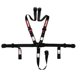 109.95 RaceQuip Latch & Link All 2" SFI 16.1 Small Buckle [5 Point Pull Down] Harness Set -  Black - Redline360