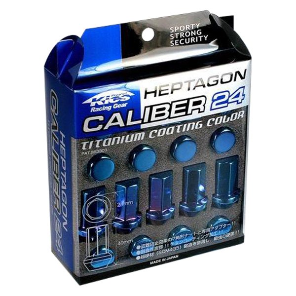 ぼのっち Project Kics Caliber 24 Lug Nut Set [20 PCS - Titanium Blue] M12X1.25