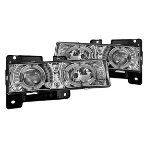 77.19 Winjet Projector Headlights GMC/Chevy Suburban (1992-1999) Halo LED - Black or Chrome - Redline360