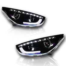 Load image into Gallery viewer, Winjet Projector Headlights Hyundai Tuscon (2010-2013) DRL LED - Black - Default Title Alternate Image