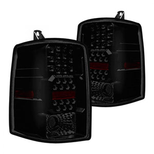 119.59 Winjet LED Tail Lights Jeep Grand Cherokee (1997-1998) Black / Smoke - Redline360