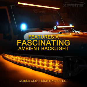 107.99 Xprite Sunrise Series Dual Row Flood Beam LED Light Bar with Amber Backlight - Redline360