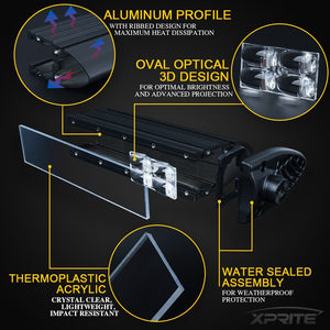 107.99 Xprite Sunrise Series Dual Row Flood Beam LED Light Bar with Amber Backlight - Redline360